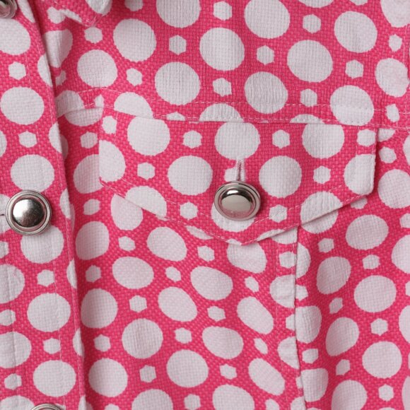 Summer Spring Jacket Vibrant Pink with White Dots Christopher & Banks Like New - Picture 5 of 8